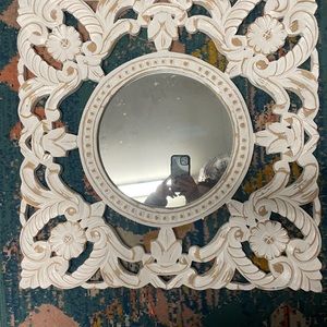 White damask mirror